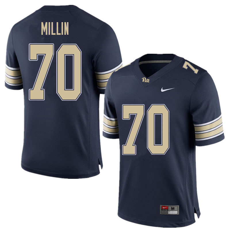 Men #70 Stefano Millin Pittsburgh Panthers College Football Jerseys Sale-Home Blue